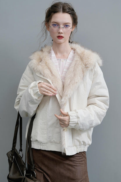 Reversible Fur-Trimmed Jacket