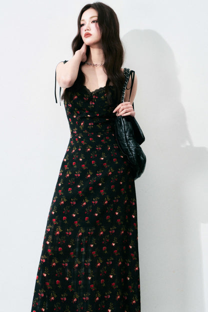 Vintage Floral Tie Dress