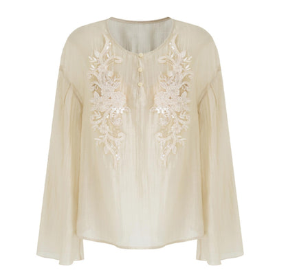 Retro Embroidered Blouse