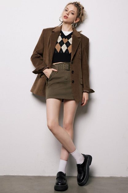 Vintage Brown A-Line Skirt