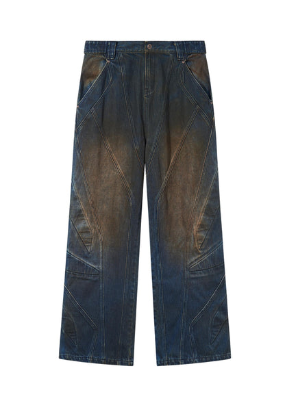 Rivet Mid-Rise Denim Trousers