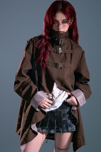 Vintage Check Wavy Edge Trench Coat