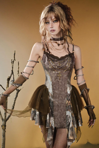Gilded Snake Suspender Dress