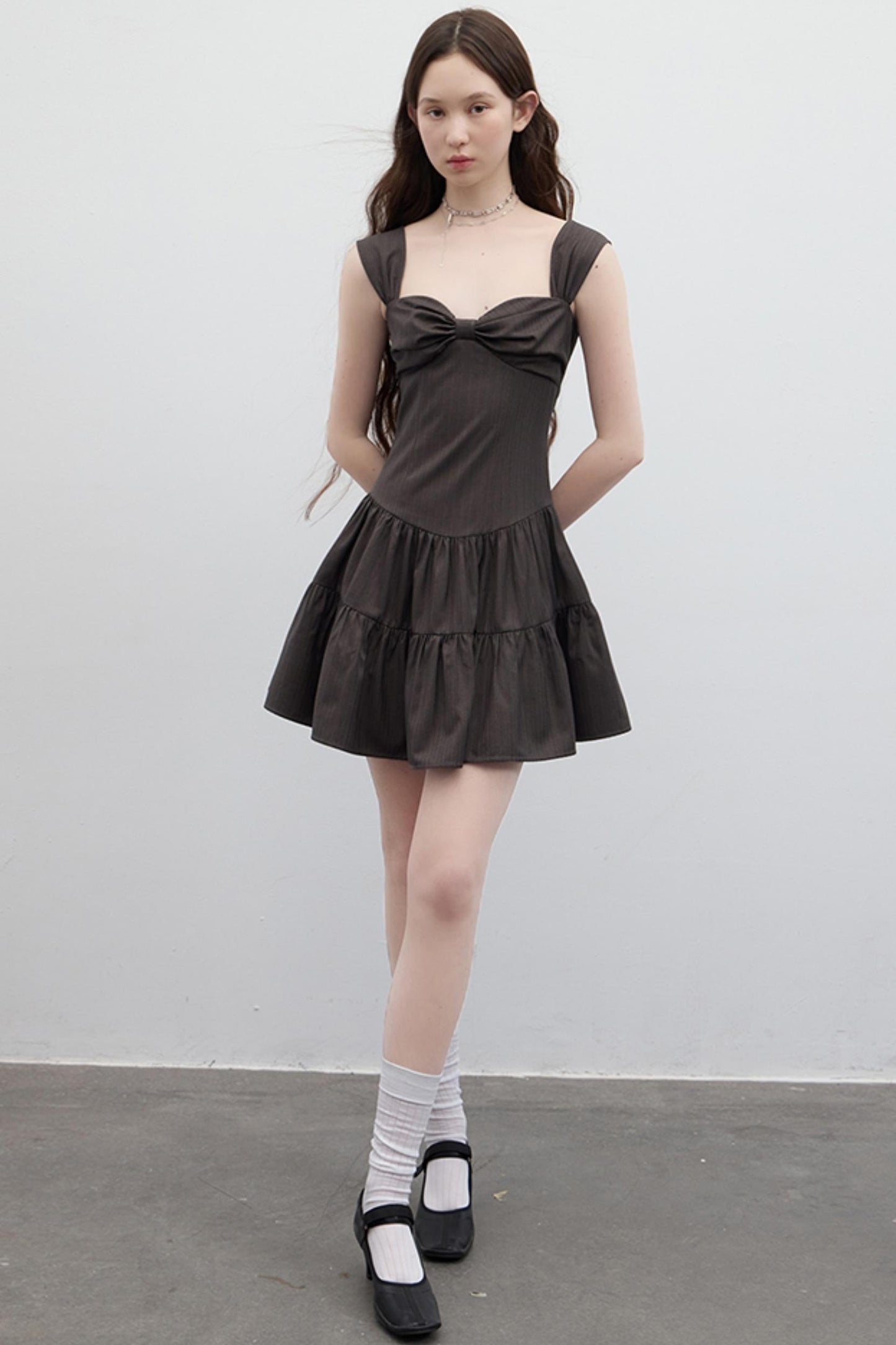 Brown Bow Ballroom Dress