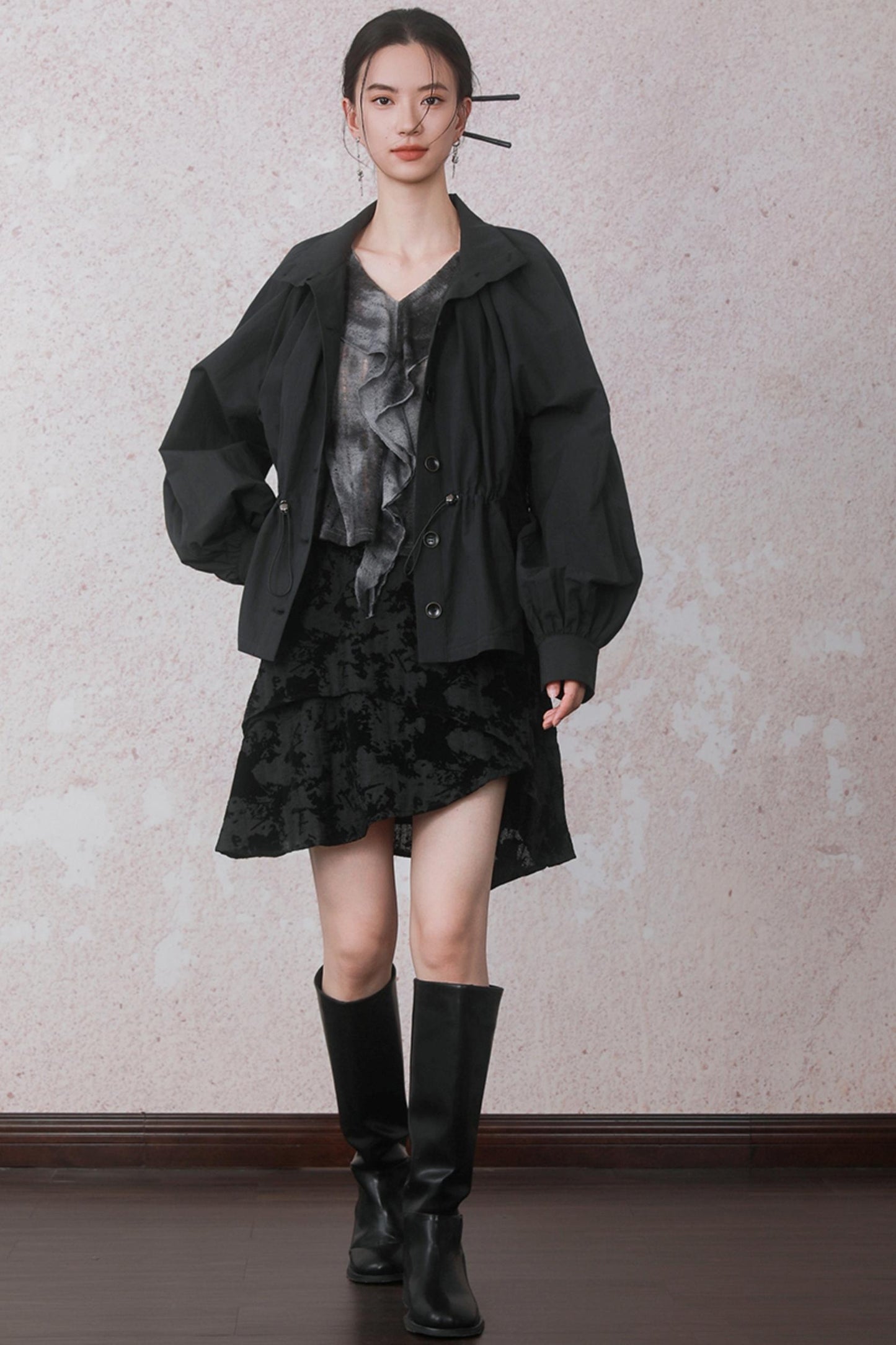 Autumn Staggered Asymmetrical Skirt