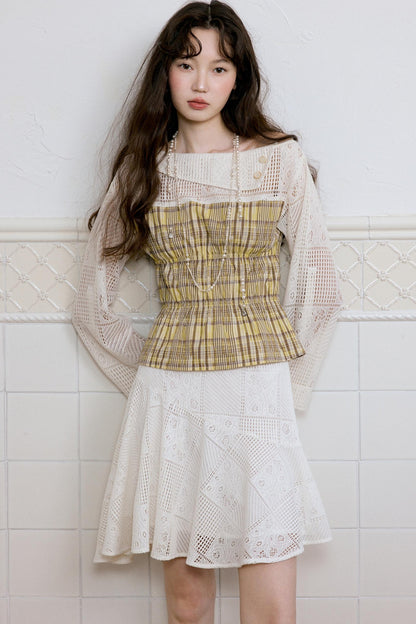 Apricot Yellow Bohemian Top Skirt Set-Up