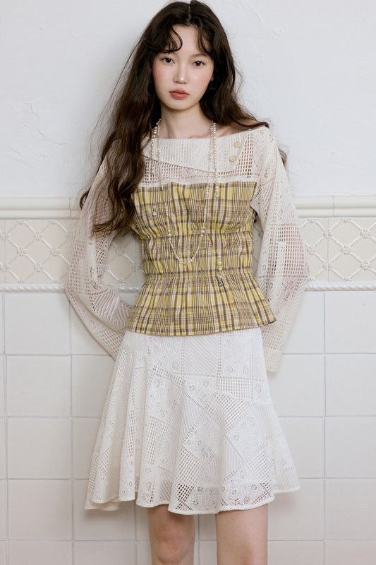 Apricot Yellow Bohemian Top Skirt Set-Up