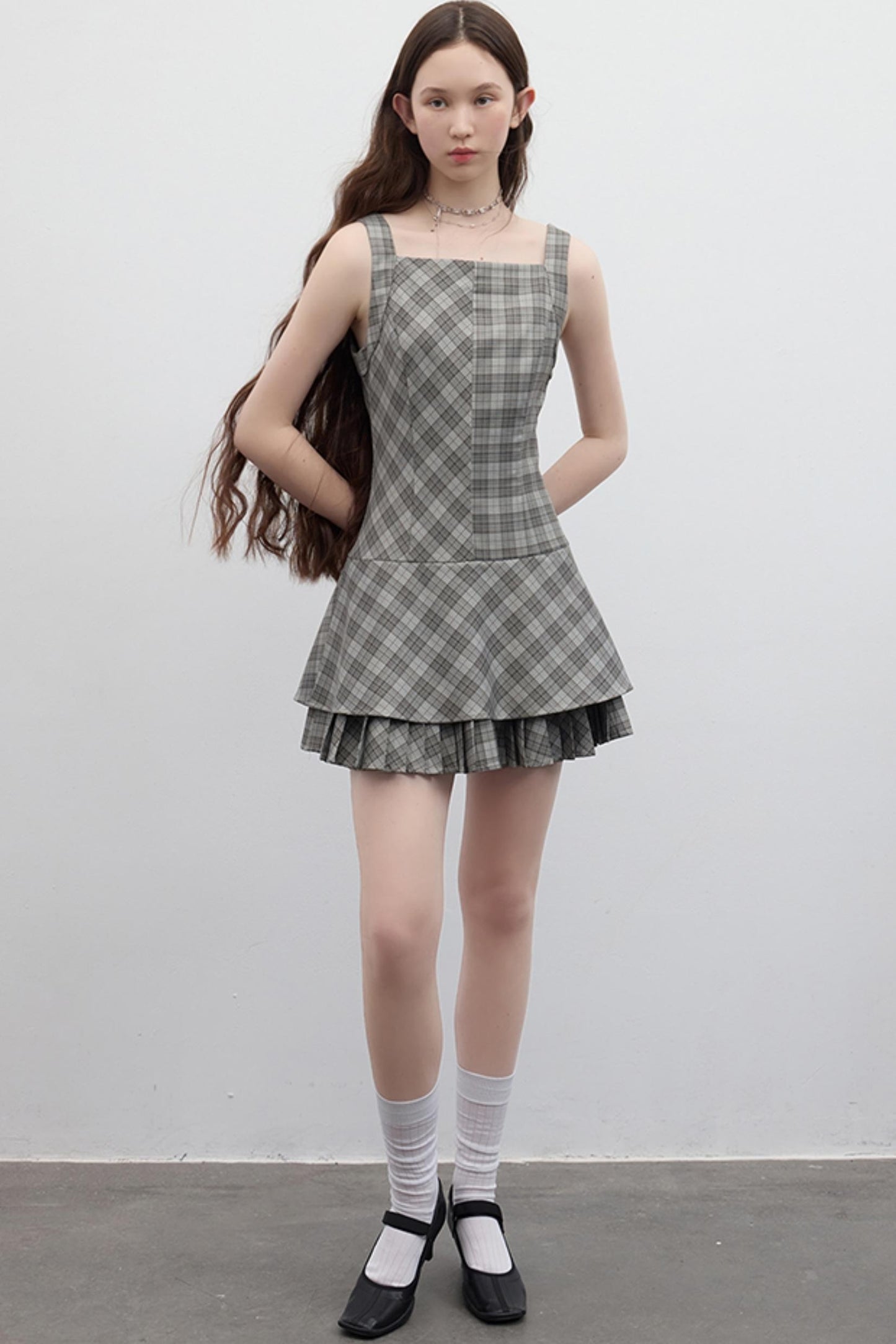 Vintage Checkered Skirt Dress