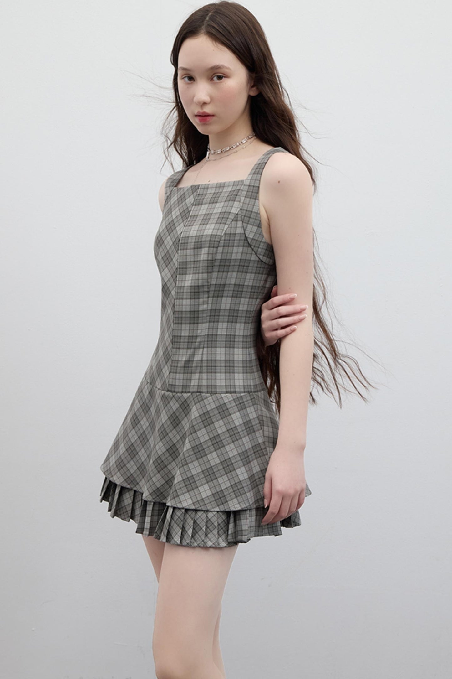 Vintage Checkered Skirt Dress