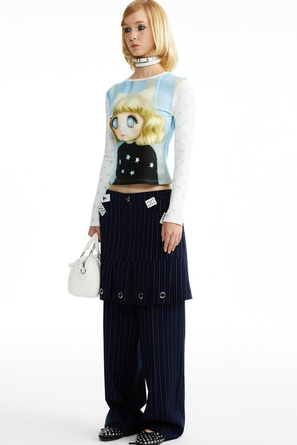 Cotton Little Girl Cartoon T-shirt