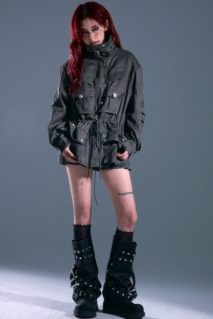 Garden Vintage Distressed Cargo Jacket