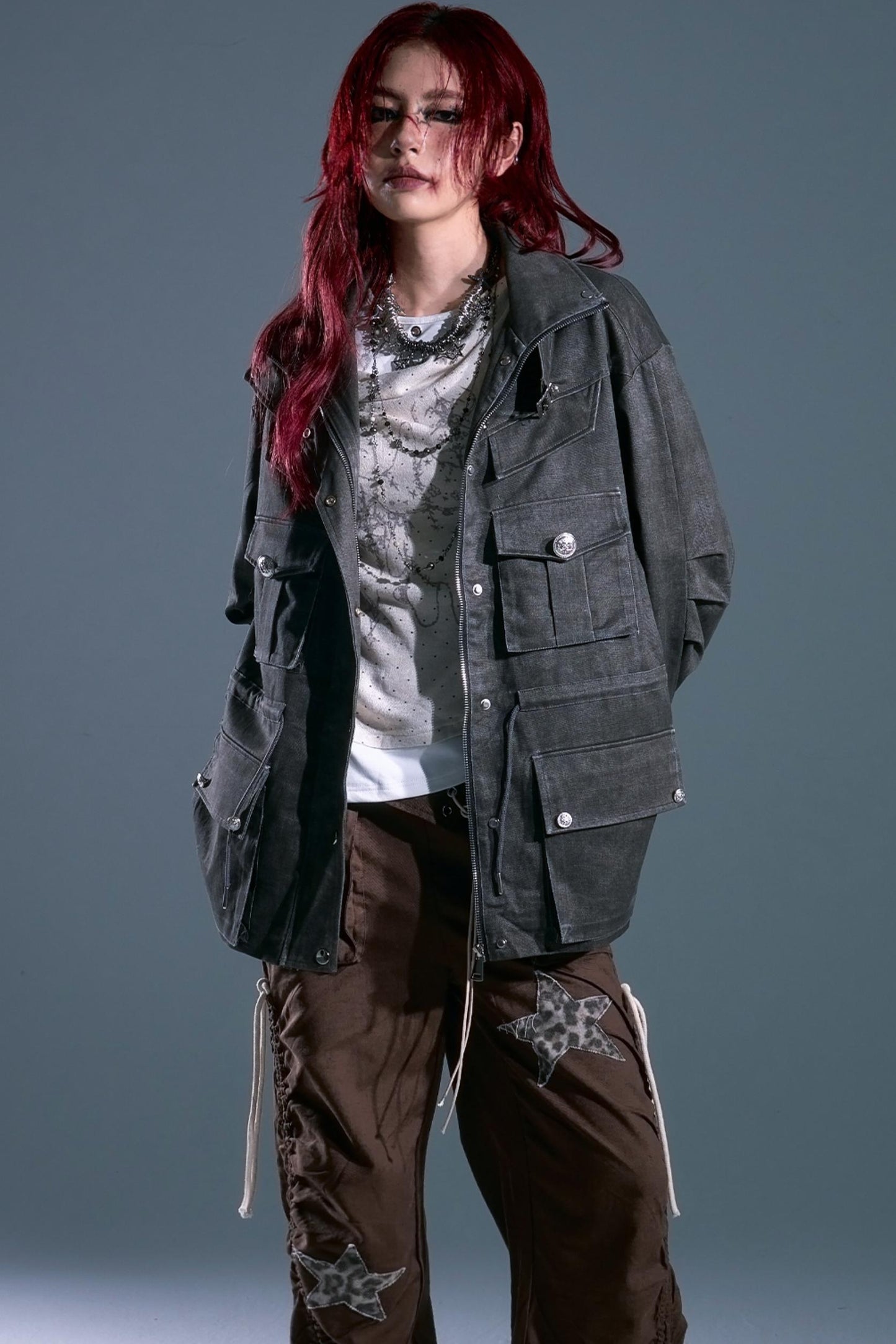 Garden Vintage Distressed Cargo Jacket