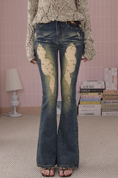 Retro Cool Ripped Tight Jeans