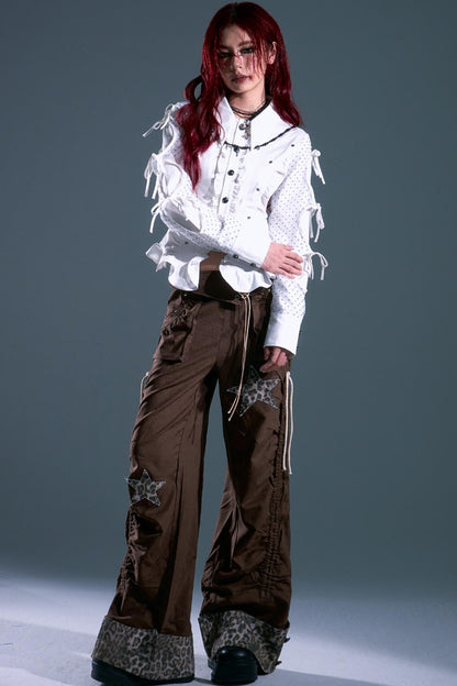 Star Leopard Wide-Leg Trousers