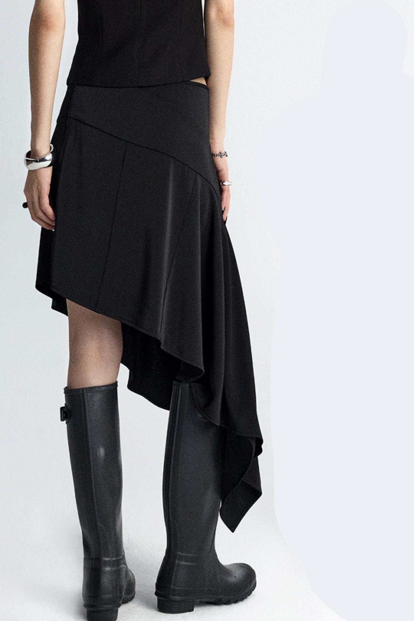 Summer Wavy Black Skirt