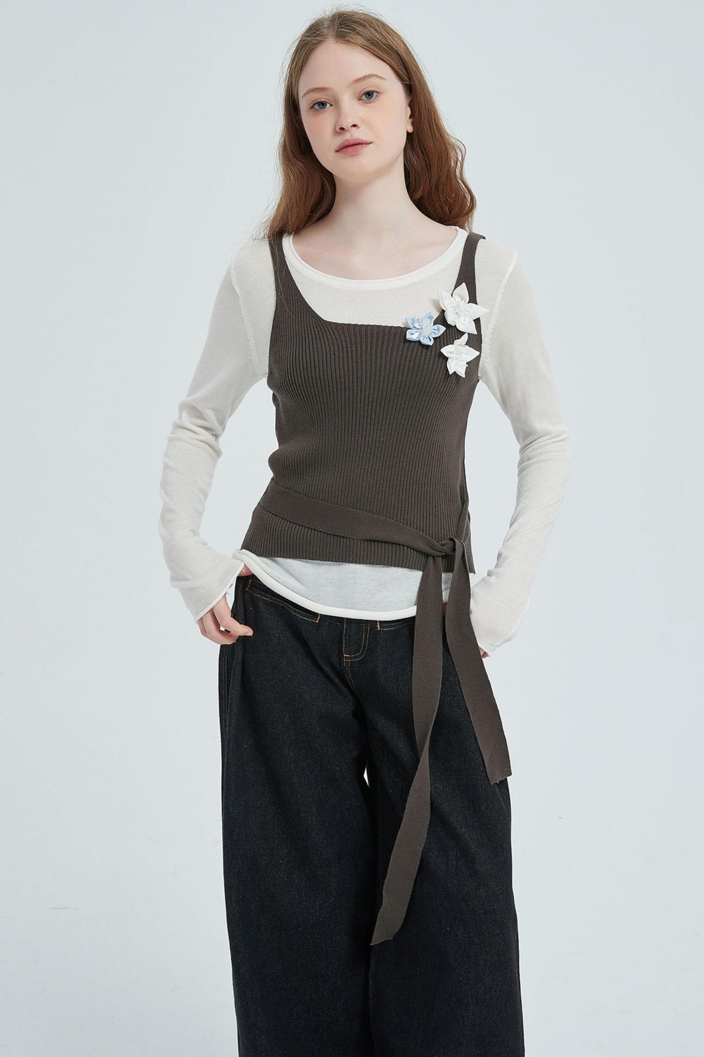 Autumn Floral Knitted Vest