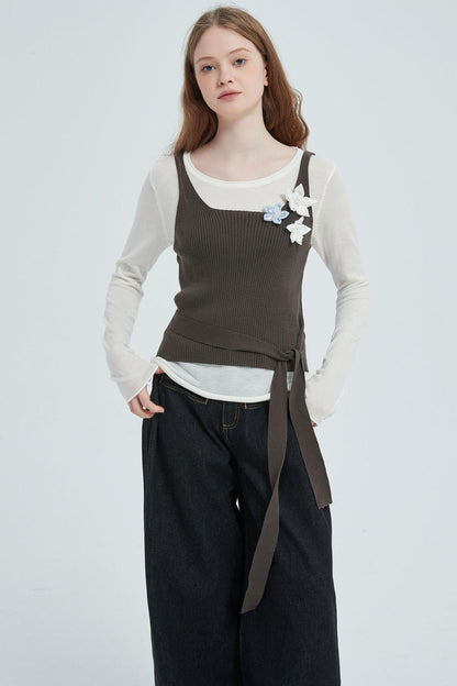 Autumn Floral Knitted Vest