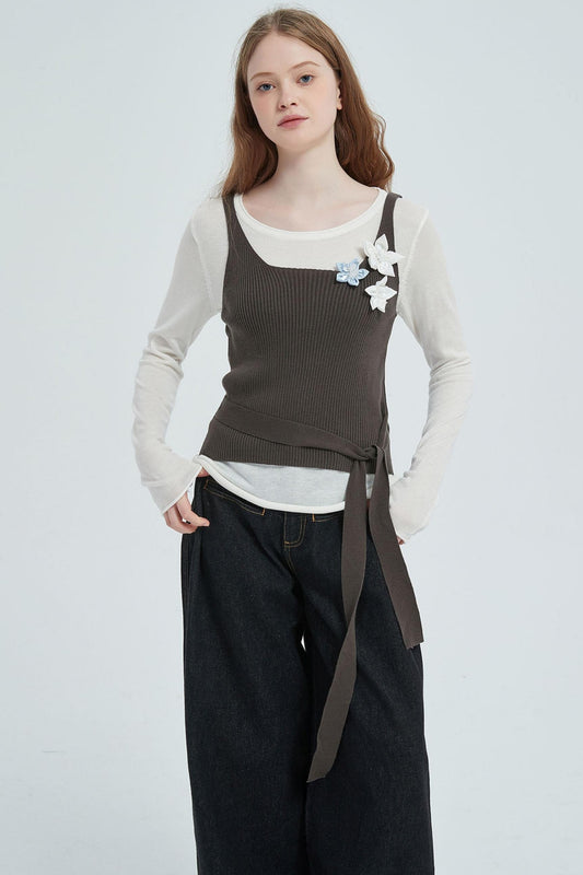 Autumn Floral Knitted Vest