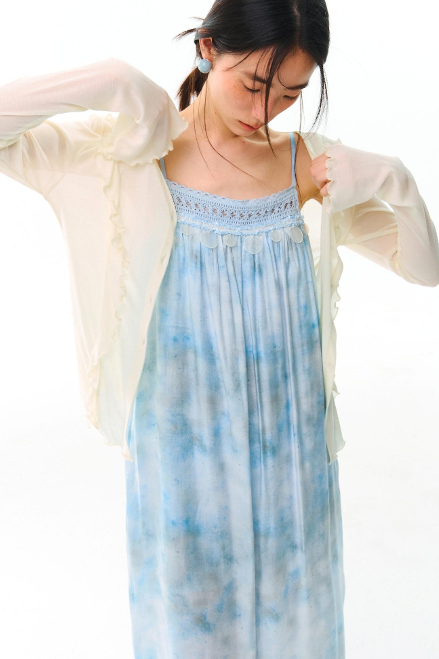 Blue Vacation Halter Dress