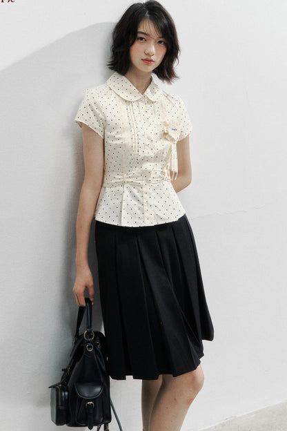 Polka Dot White Bow Girl Shirt