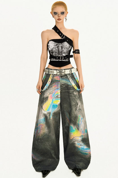 American Retro Color Smudge Jeans