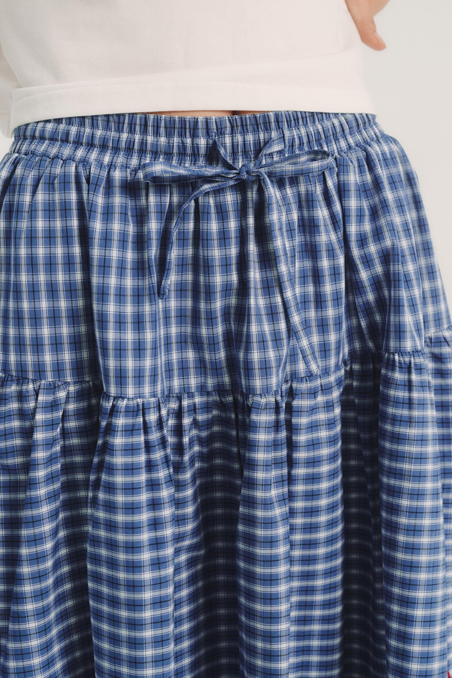 Geometric Pattern Plaid Midi Skirt