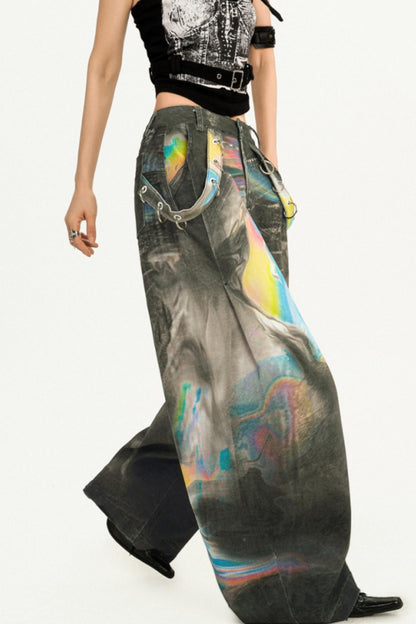 American Retro Color Smudge Jeans