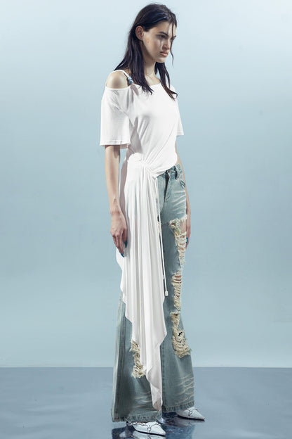 Off-Shoulder Irregular Tee