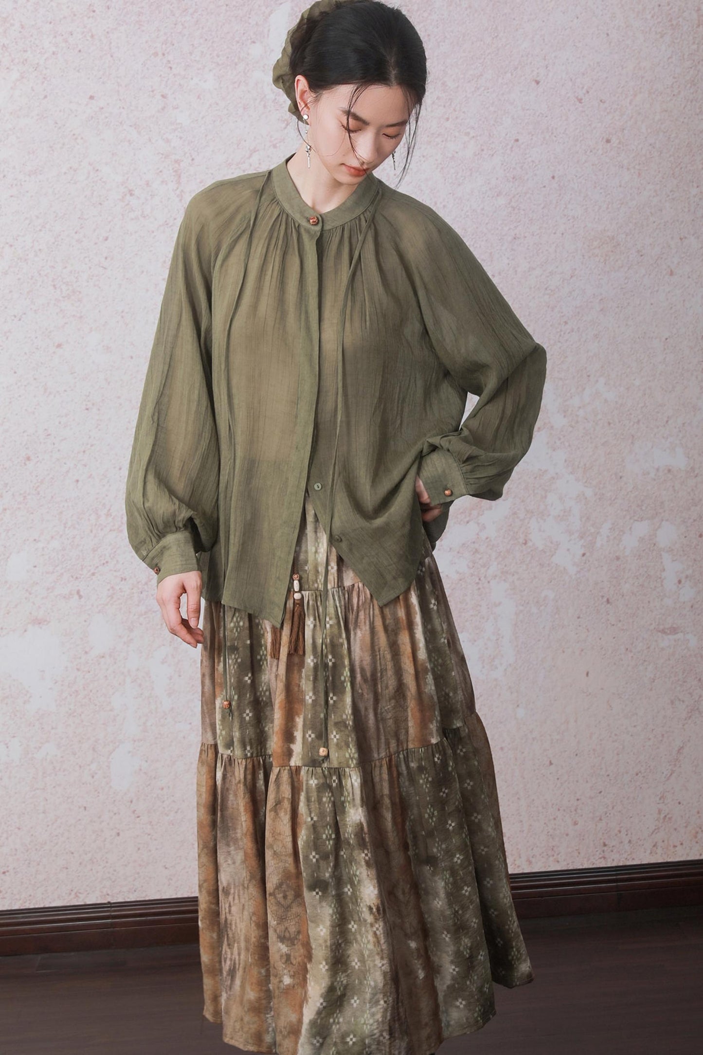 Autumn Amber Brown Blended Skirt