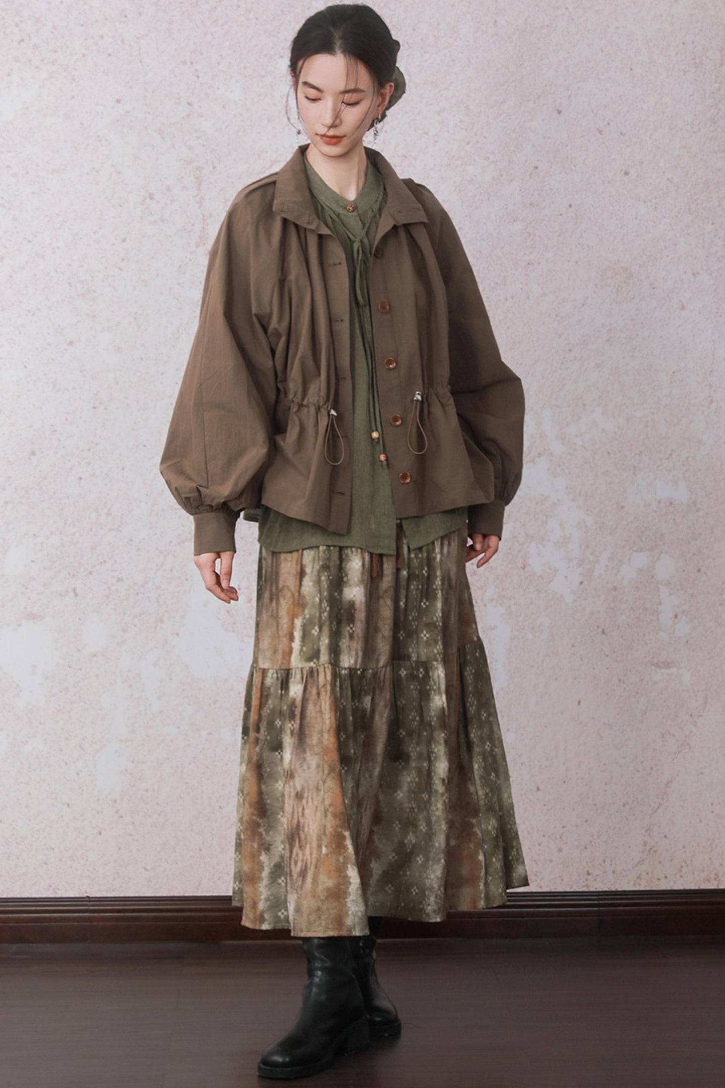 Autumn Amber Brown Blended Skirt