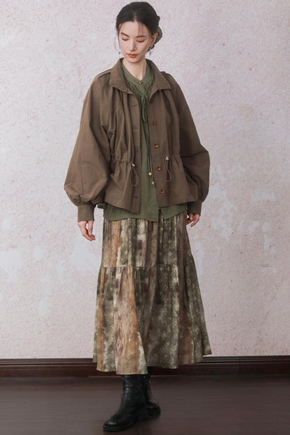 Autumn Amber Brown Blended Skirt