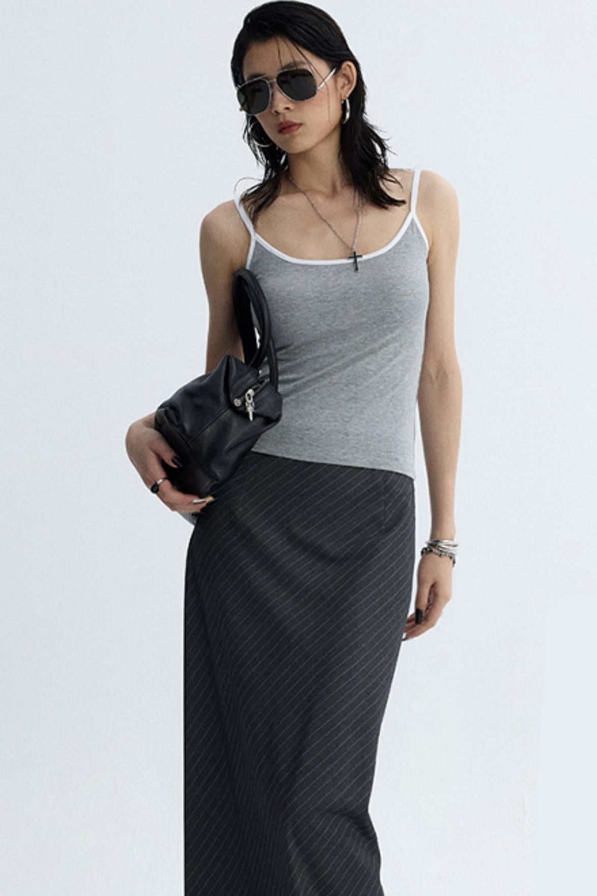 Solid Color U-Tie Slim Camisole