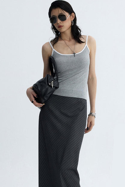 Solid Color U-Tie Slim Camisole