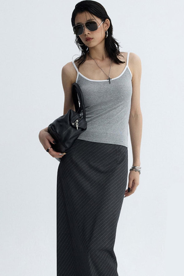 Solid Color U-Tie Slim Camisole