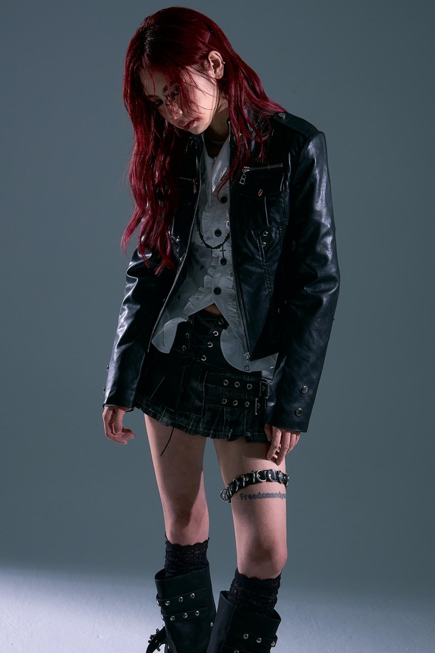 Punk Rock Silhouette Leather Jacket