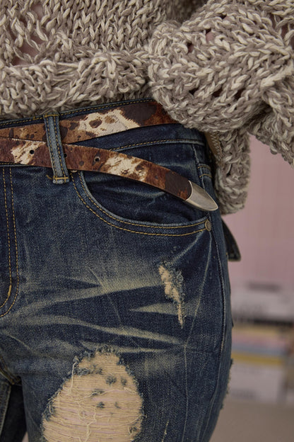 Retro Cool Ripped Tight Jeans