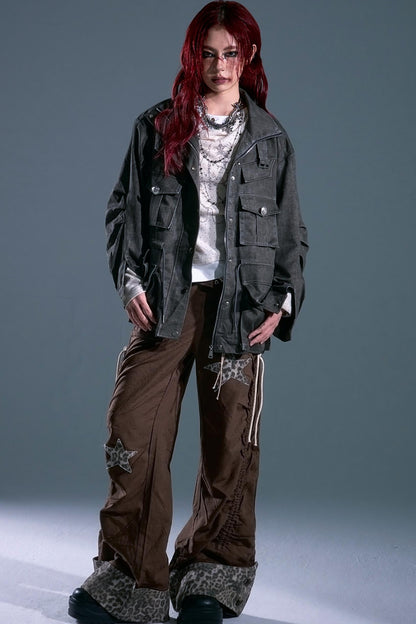 Garden Vintage Distressed Cargo Jacket