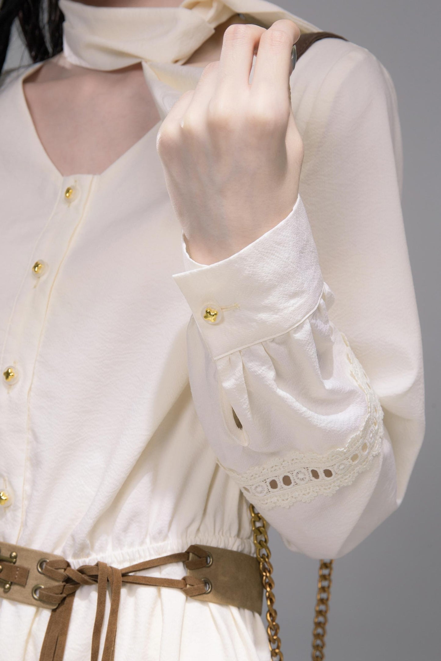 Urban Hibiscus Apricot Shirt Dress Set-Up