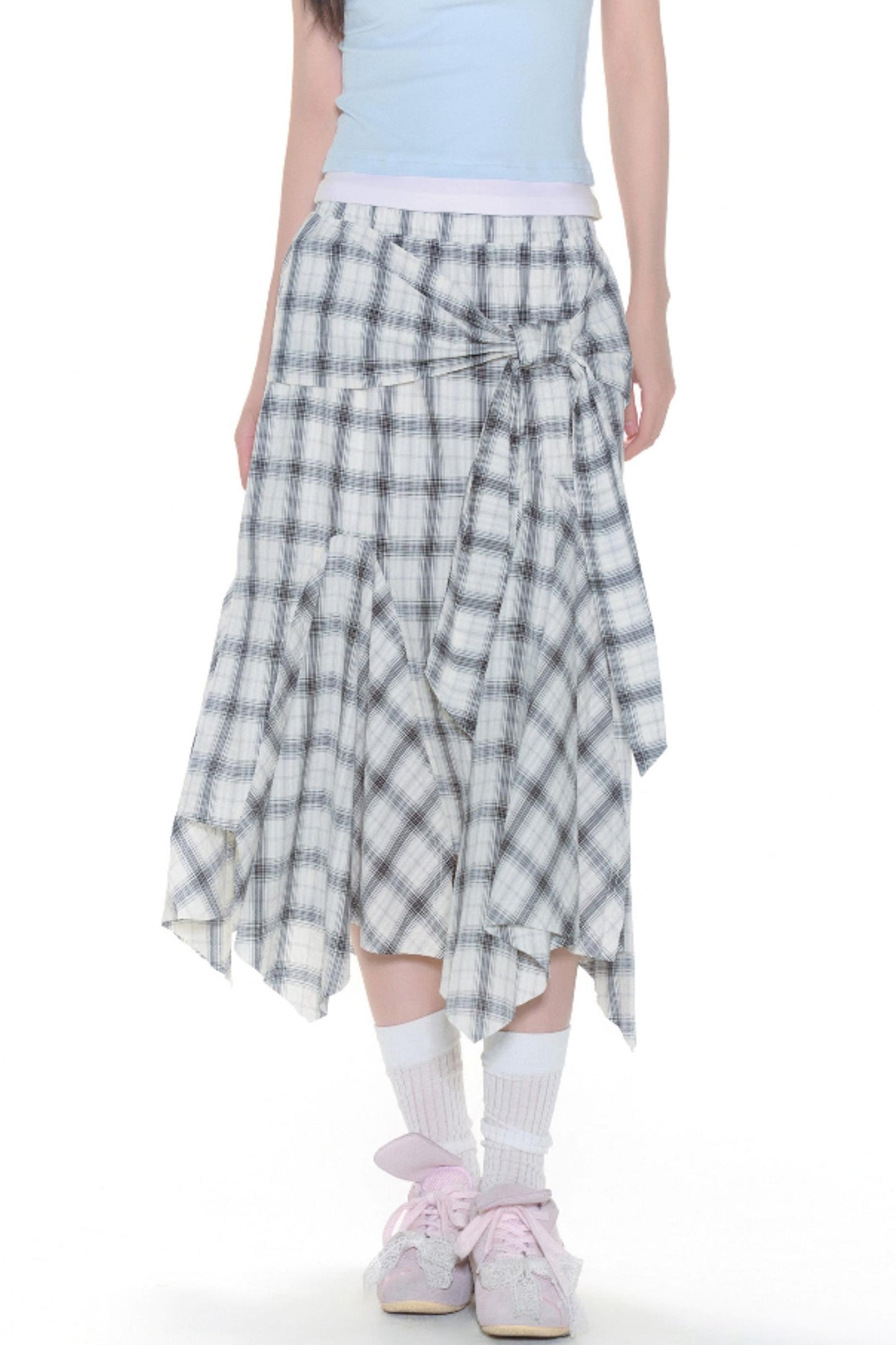 Summer Check Waist Skirt