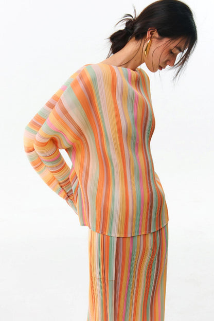 Orange Pleated Bustier Set-Up