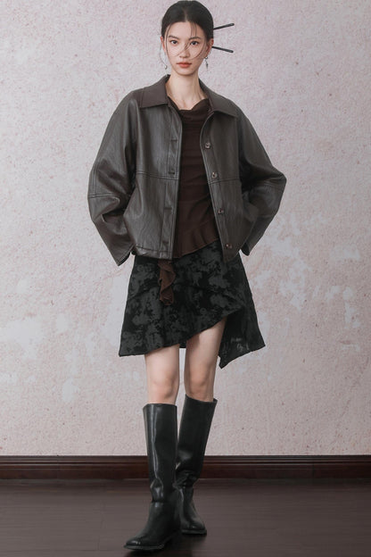 Autumn Staggered Asymmetrical Skirt