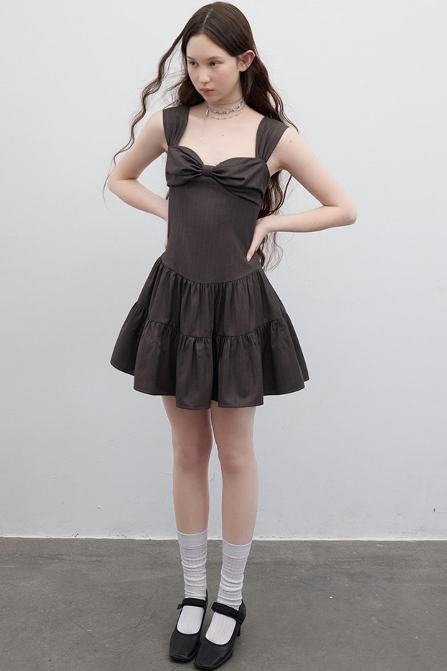 Brown Bow Ballroom Dress