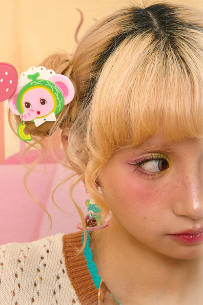 Honeydew Elephant Cream Acrylic Hairpin Edge Clip