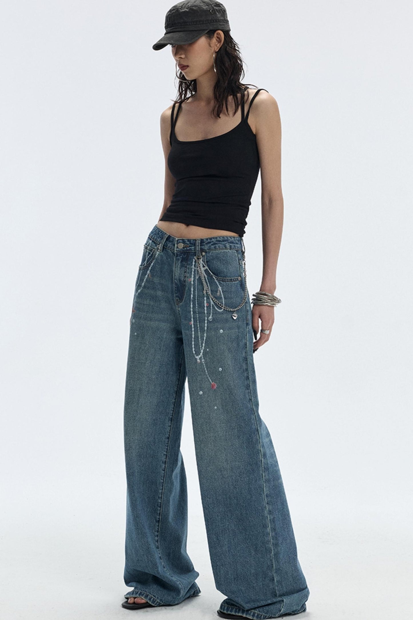 Ocean Chain Loose Womens Jeans