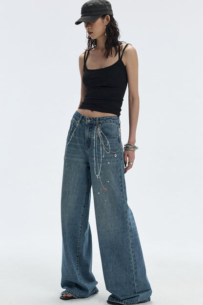Ocean Chain Loose Womens Jeans