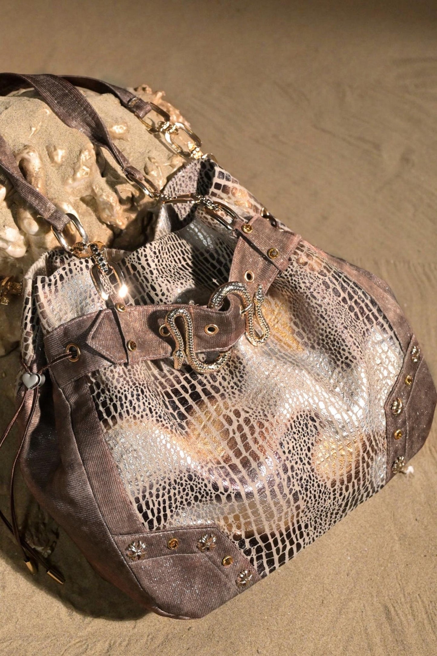 Snake Print Armpit Bag