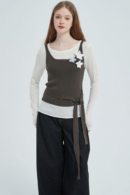 Autumn Floral Knitted Vest