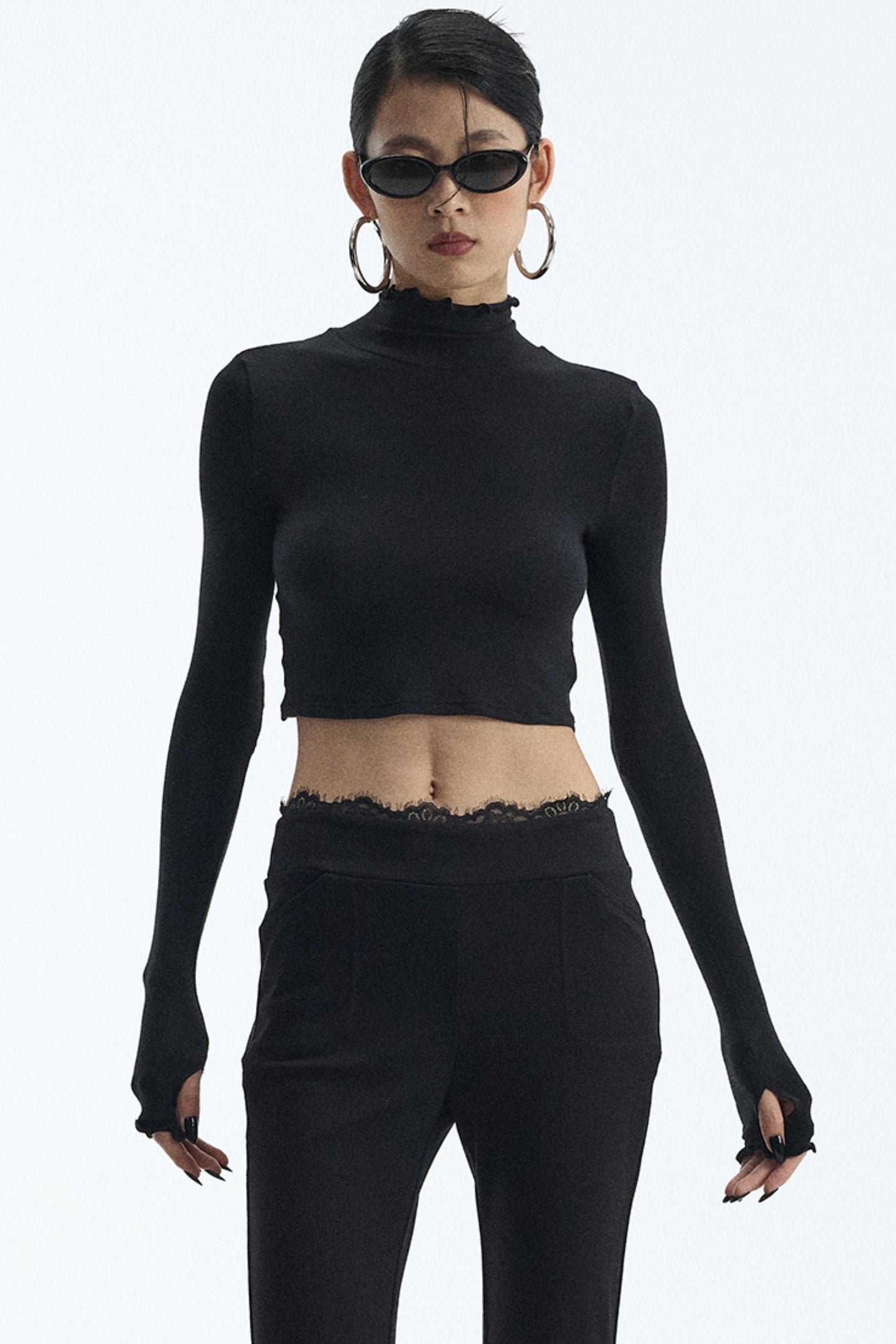 Black Turtleneck Top
