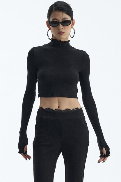 Black Turtleneck Top