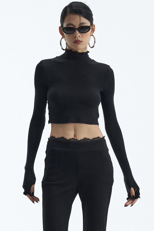 Black Turtleneck Top